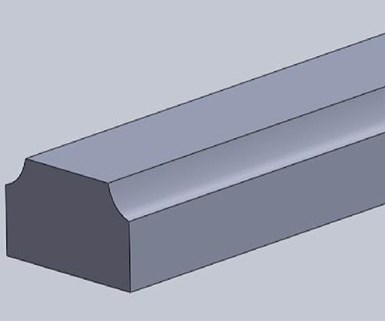 Parts with chamfered and curved surfaces